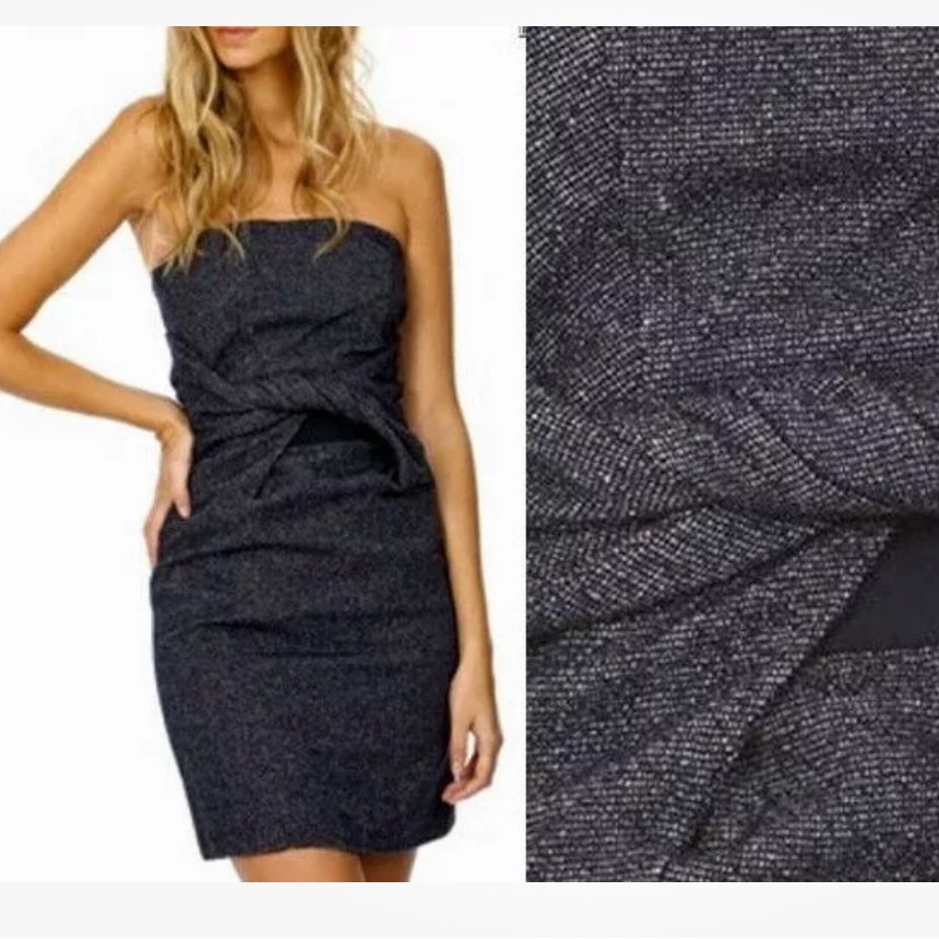 See By Chloe Tweed Strapless Mini Dress It 40